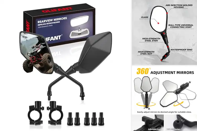 Detailed view of Best 7 8 Inch Handlebar Mirrors: Top Picks for Safer Rides
