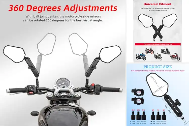 Detailed view of Best Adventure Motorcycle Mirrors