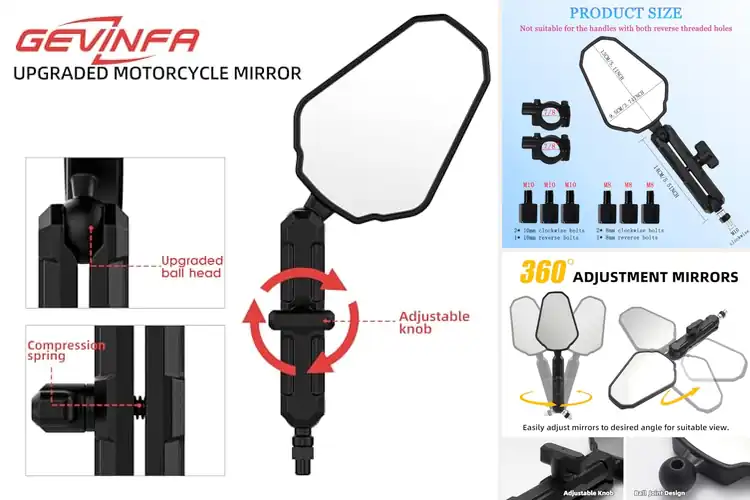 Detailed view of Best Ball Head ATV Mirrors