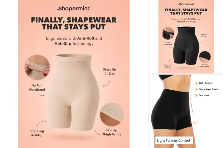 Detailed view of Best Tummy Control Shorts